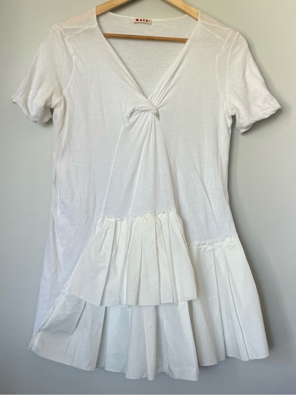 Marni V-Neck, Pleated Shirt